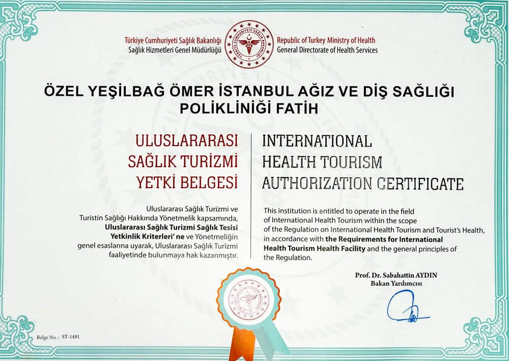 International health tourism authorization certificate 